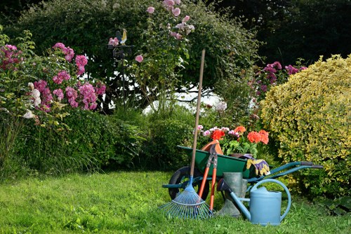 Soft and hard landscaping features in an Alperton outdoor space